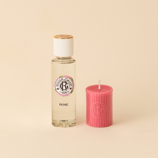 Coffret parfum & chandelle - Rose