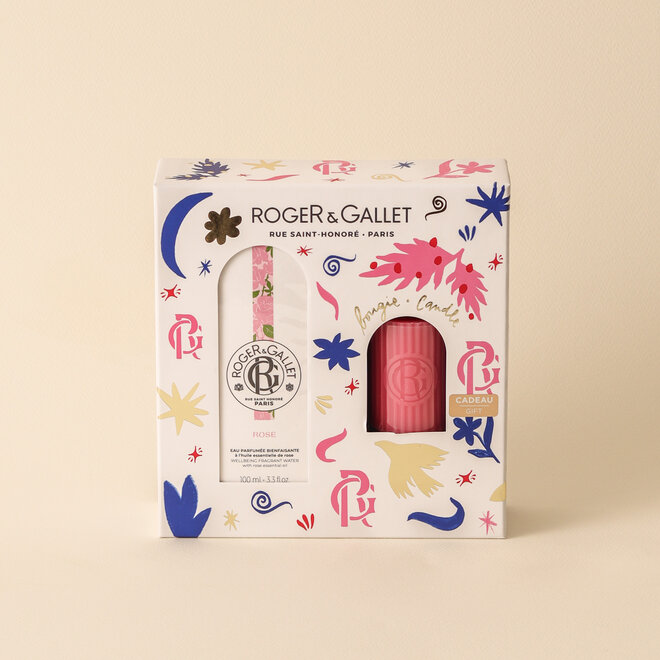 Coffret parfum & chandelle - Rose