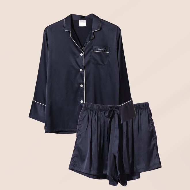 Ensemble de pyjama satiné - Marine