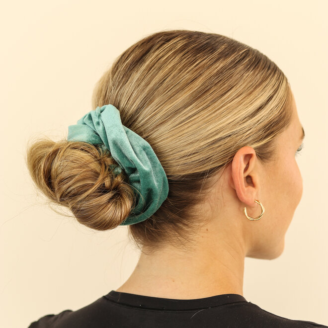 Chouchou en velours - Turquoise