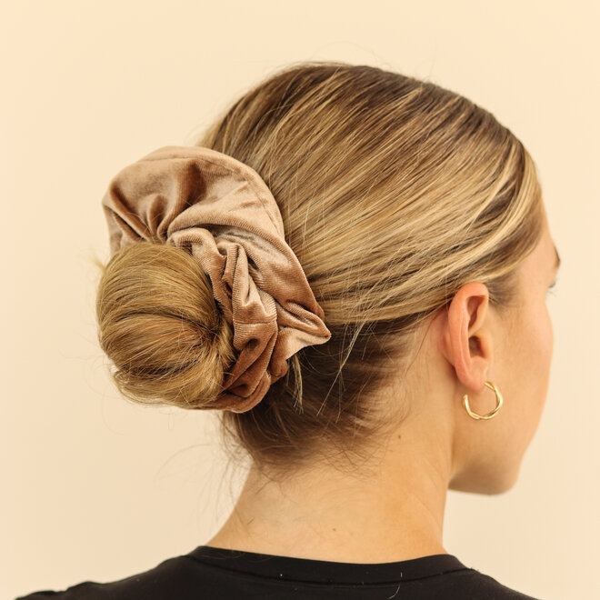 Chouchou en velours - Beige