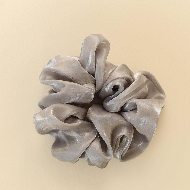 Chouchou en organza - Gris argenté