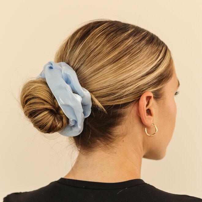 Chouchou en organza - Bleu bébé