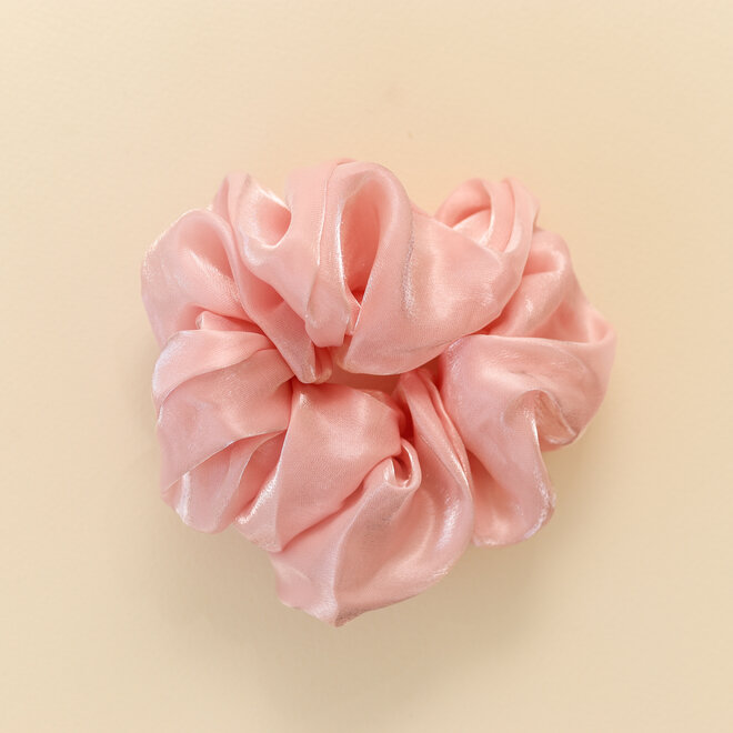 Chouchou en organza - Rose bébé