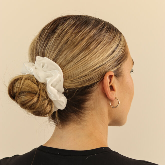 Chouchou en organza - Blanc perlé