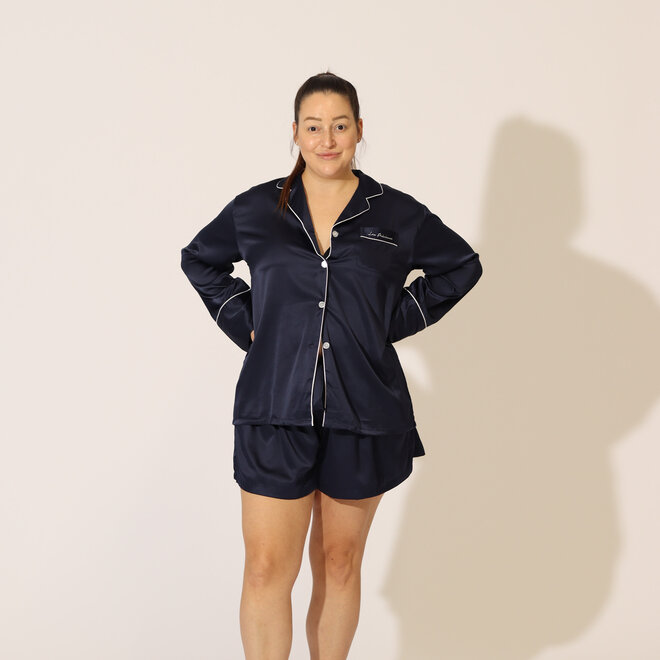 Ensemble de pyjama satiné - Marine