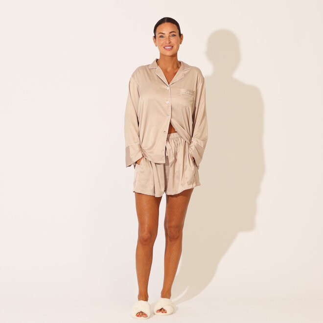 Ensemble de pyjama satiné - Champagne