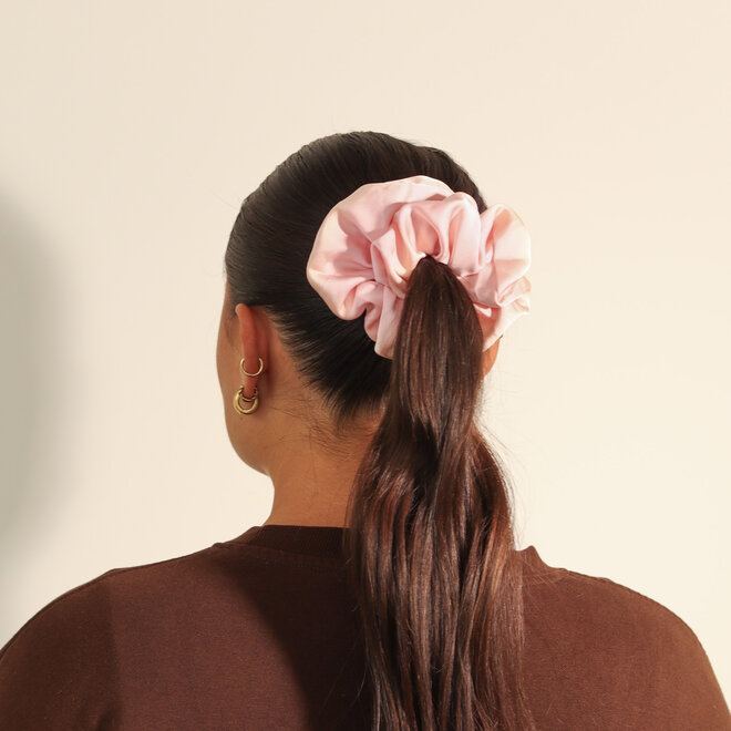 Chouchou satiné - Rose pâle