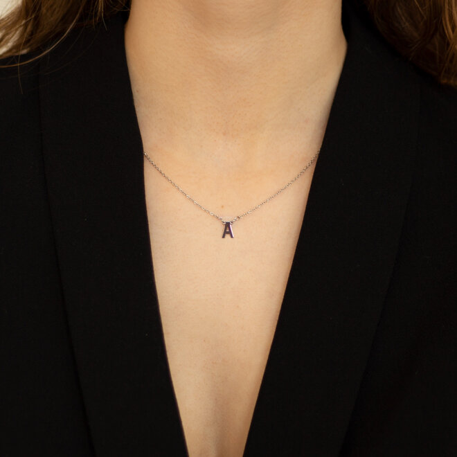 Collier pendentif lettre - Argent