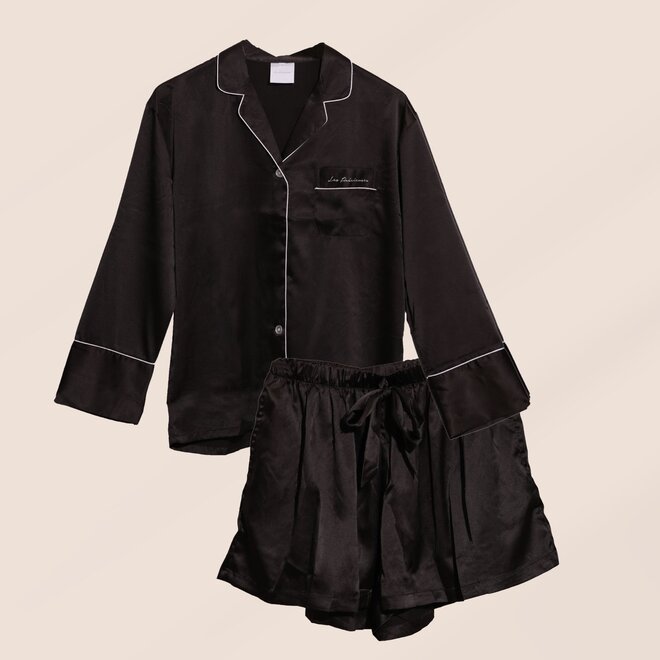 Ensemble de pyjama satiné - Noir