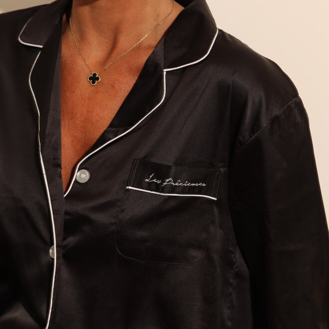 Ensemble de pyjama satiné - Noir