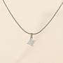 Collier Lettre zircons - Argent