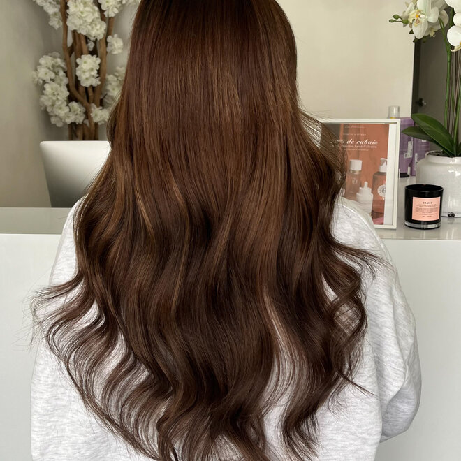 Brun Balayage Brun Clair #2/6 - Extensions à micro-anneaux 20"