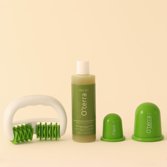 Trio roulette, baume fermeté au matcha et ventouses pour le corps