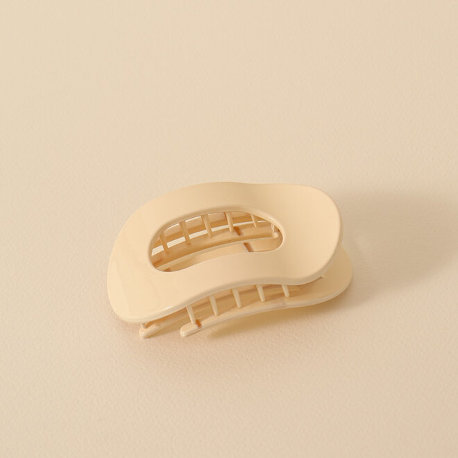 Pince à cheveux plate ovale - Crème