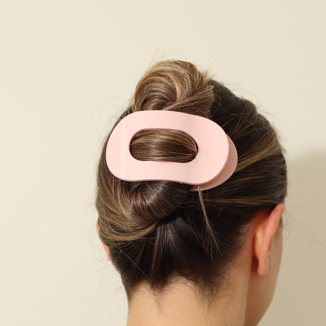 Pince à cheveux plate ovale - Rose bébé