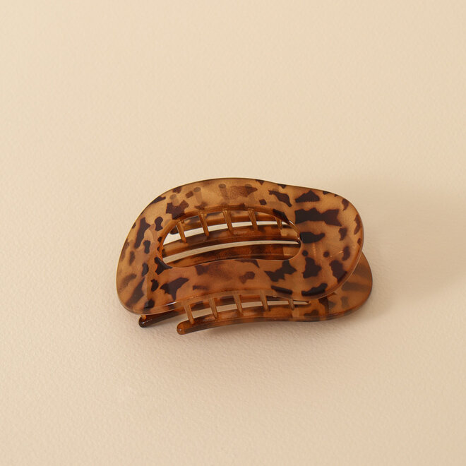 Pince à cheveux plate ovale - Léopard