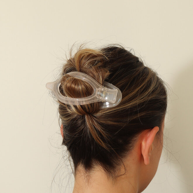 Pince à cheveux plate pointue - Transparente rosée