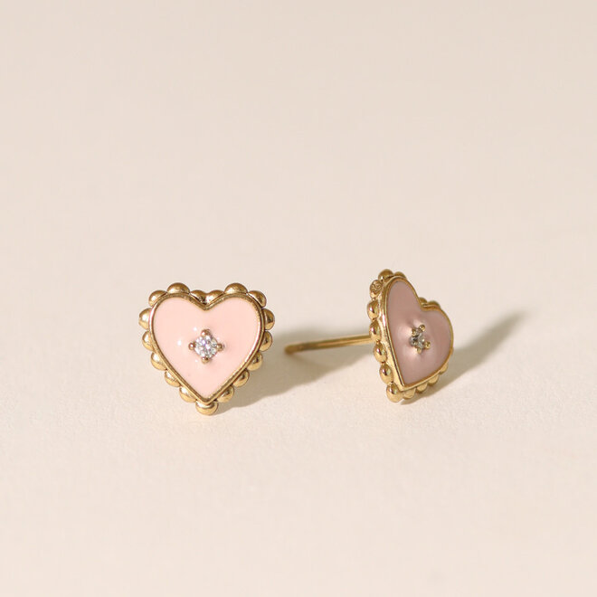 Boucles d'oreilles stud Aimé - Rose