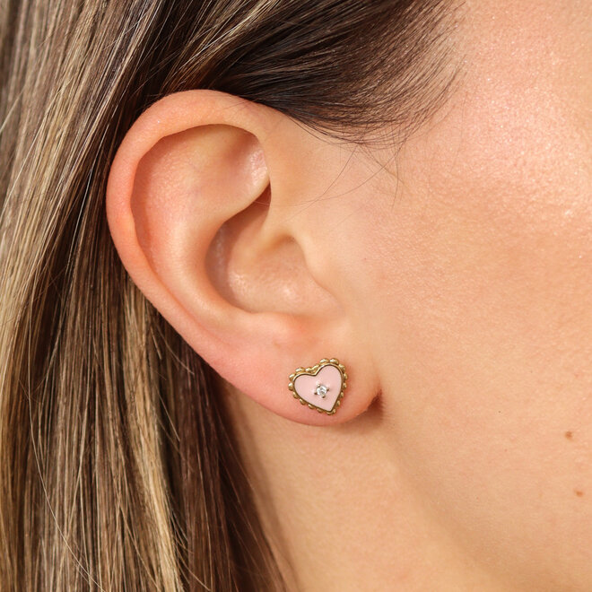 Boucles d'oreilles stud Aimé - Rose