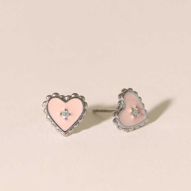 Boucles d'oreilles stud Aimé - Rose
