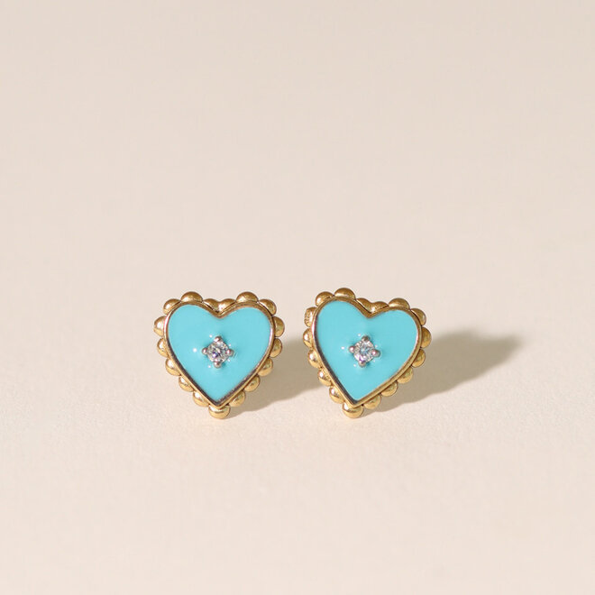 Boucles d'oreilles stud Aimé - Turquoise