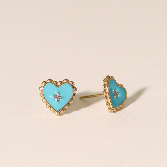 Boucles d'oreilles stud Aimé - Turquoise