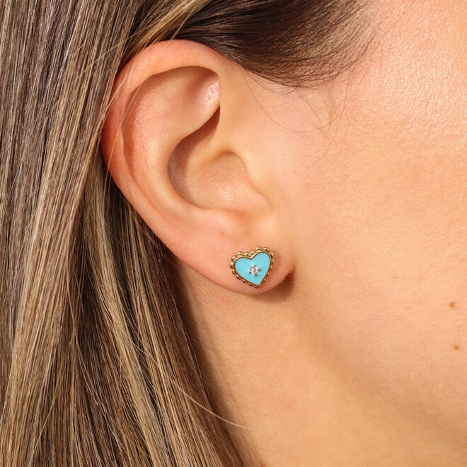 Boucles d'oreilles stud Aimé - Turquoise