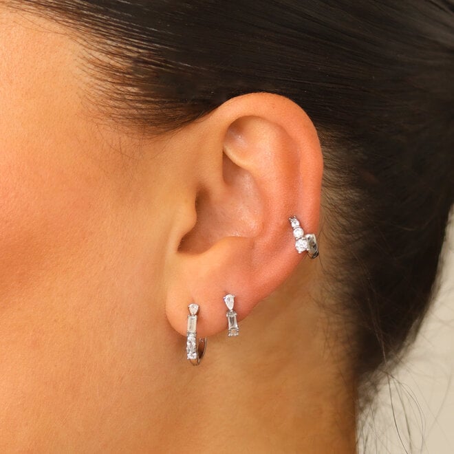 Boucles d'oreilles huggies Naomi - Argent