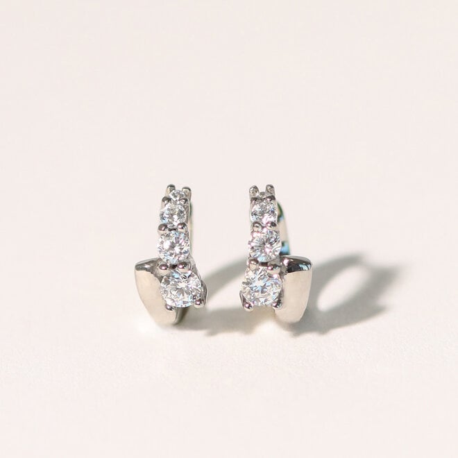 Boucles d'oreilles huggies Naomi - Argent