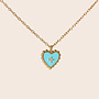 Collier Aimé - Coeur Turquoise