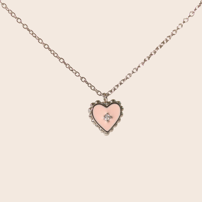 Collier Aimé - Coeur Rose
