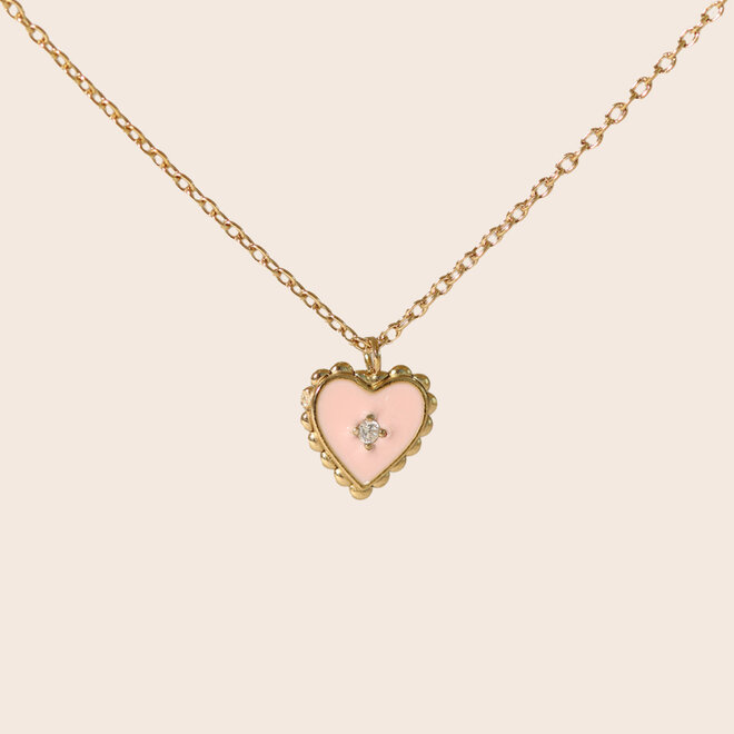 Collier Aimé - Coeur Rose