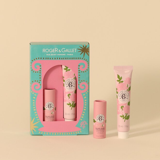 Coffret fêtes - Duo Baume à lèvres & Crème à mains Rose