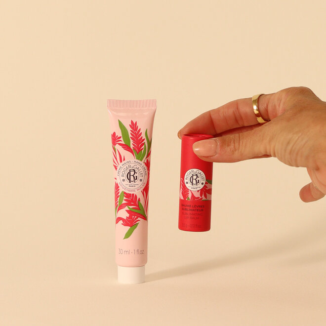 Coffret des fêtes - Duo Baume à lèvres et Crème à mains Gingembre Rouge