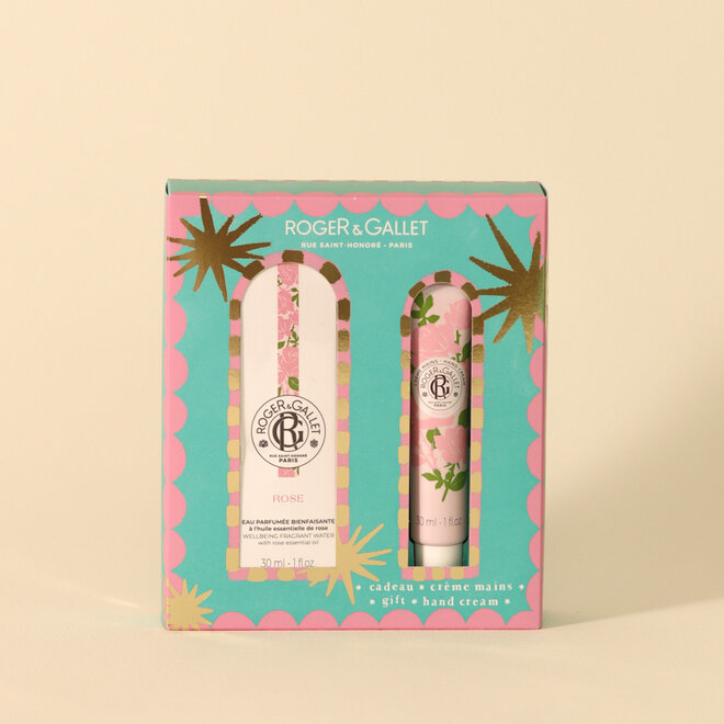 Coffret des fêtes - Eau parfumée & Crème à mains Rose
