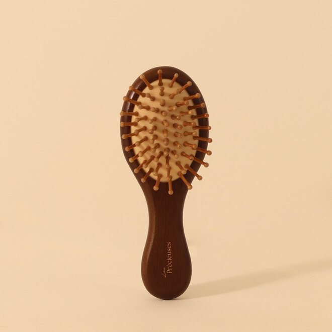 Mini brosse en bambou - Brun foncé