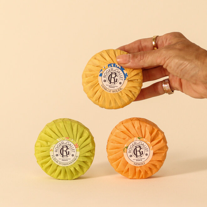 Coffret des fêtes - Trio de savons Néroli, Vanille Soleil, Fleur d'Osmanthus