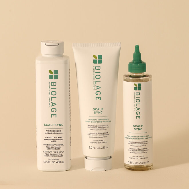 Routine cuir chevelu sujet aux pellicules Scalp Sync