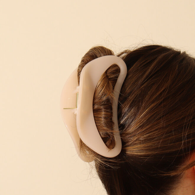 Pince à cheveux demi-lune XL - Rose pâle