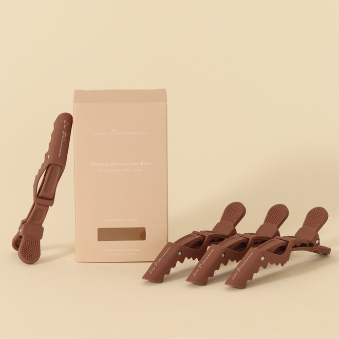 Ensemble de 4 pinces alligator - Tan