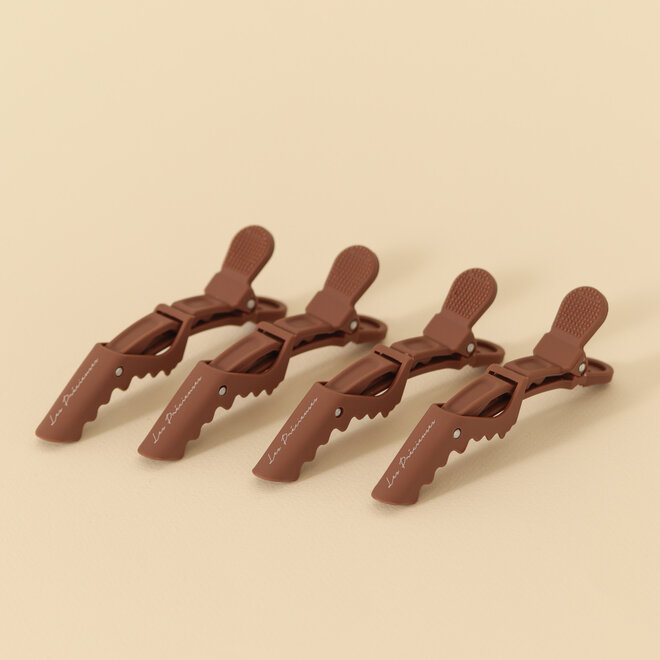 Ensemble de 4 pinces alligator - Tan