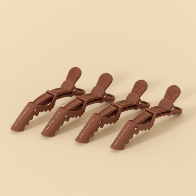 Ensemble de 4 pinces alligator - Tan
