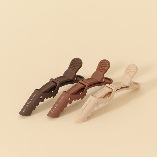 Ensemble de 4 pinces alligator - Tan