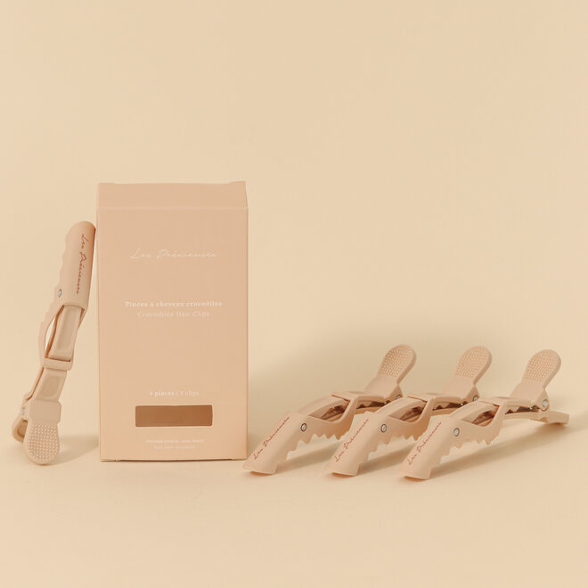 Ensemble de 4 pinces alligator - Beige