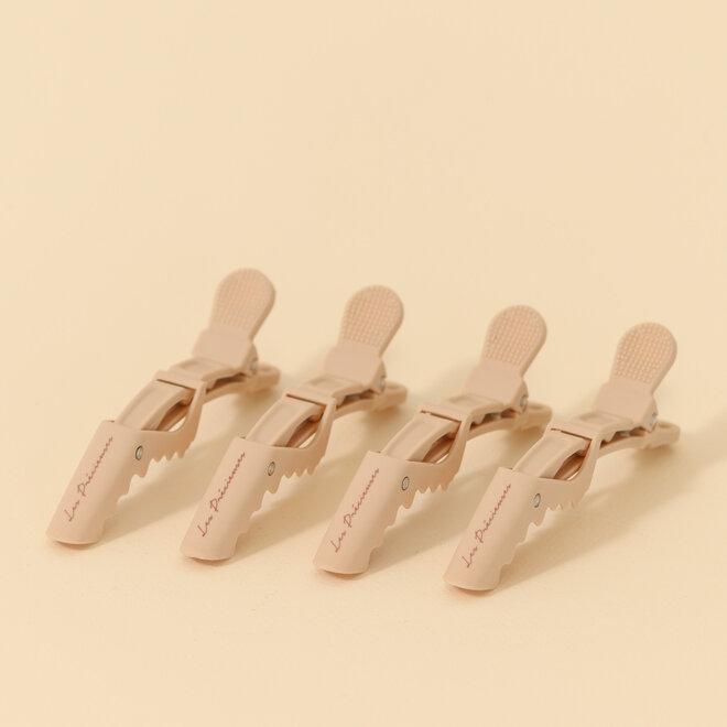 Ensemble de 4 pinces alligator - Beige