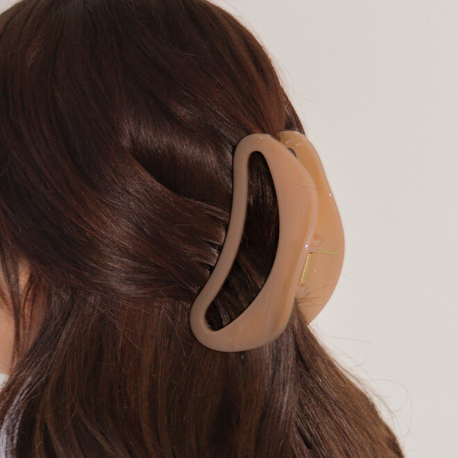 Pince à cheveux demi-lune - Beige