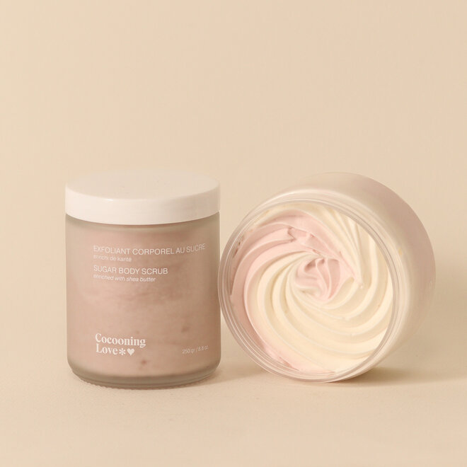 Duo exfoliant sucre et beurre fouetté corps - Pêche et Framboise