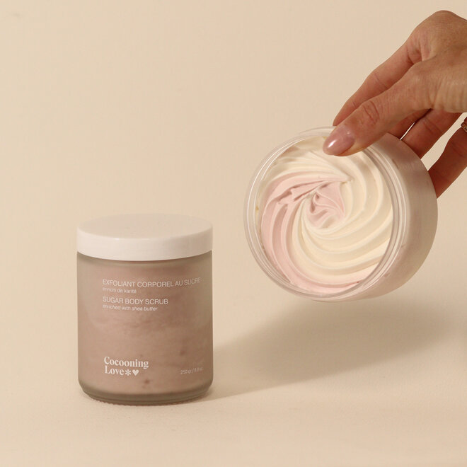 Duo exfoliant sucre et beurre fouetté corps - Pêche et Framboise