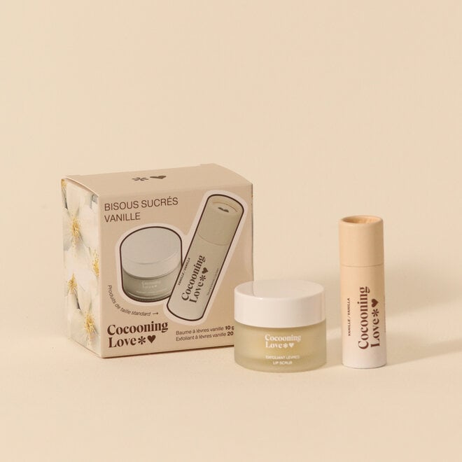 Cocooning Love - Coffret des Fêtes Duo Baume et Exfoliant à lèvres Vanille